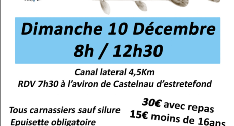 Concours de pêche aux leurres sur le canal latéral à la Garonne