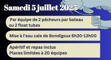 Concours de pêche du silure à Bondigoux